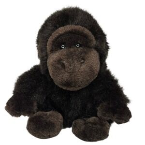 FAO Schwarz Gorilla Plush 8" Zoo Primate Africa Tropical Forest Black Brown